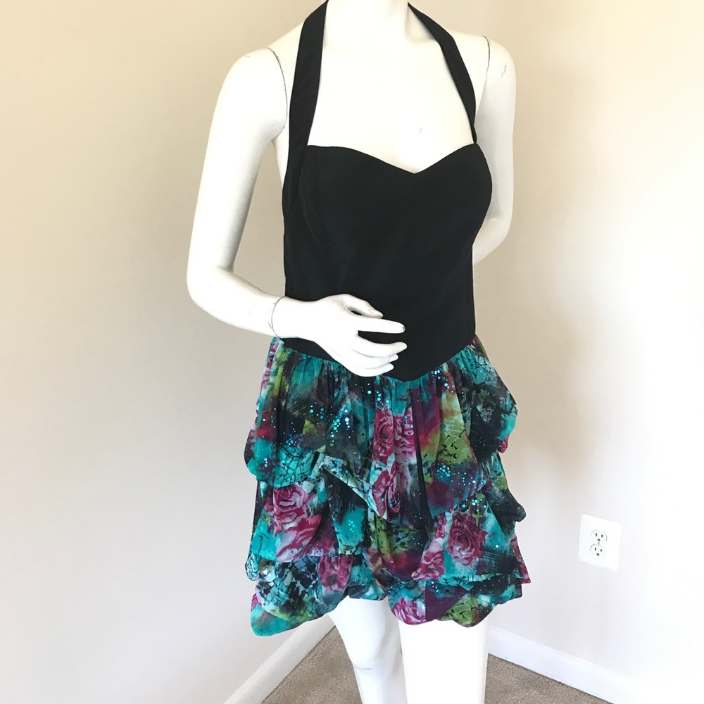 Arden B Sequined Halter Party Dress